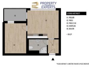 Pronájem bytu 2+kk, Kuřim, Záhoří, 43 m2