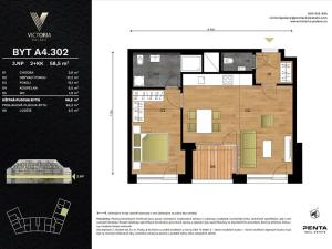 Prodej bytu 2+kk, Praha, Vítězné náměstí, 59 m2