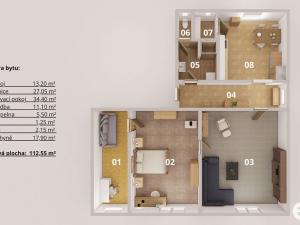 Prodej bytu 3+1, Rožďalovice, Ruská, 109 m2