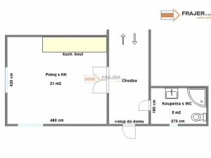 Pronájem bytu 1+kk, Uhlířské Janovice, Václavské náměstí, 26 m2