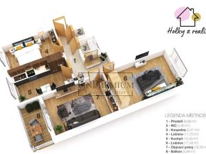 Prodej bytu 3+1, Praha - Michle, Michelská, 72 m2