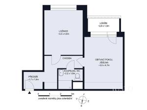 Pronájem bytu 2+kk, České Budějovice, N. Frýda, 46 m2