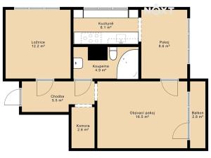 Prodej bytu 2+1, České Budějovice, Kubatova, 57 m2