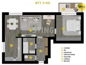 Prodej bytu 2+kk, Havířov, 17. listopadu, 54 m2