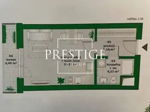 Pronájem bytu 1+kk, Praha - Malešice, Nad úžlabinou, 34 m2