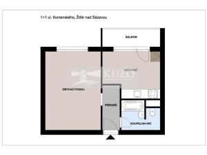 Pronájem bytu 1+1, Žďár nad Sázavou, Komenského, 35 m2