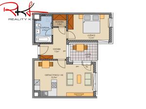 Pronájem bytu 2+kk, Praha, Medunova, 56 m2