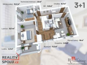 Prodej bytu 3+1, Jihlava, S. K. Neumanna, 74 m2
