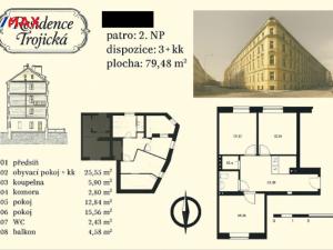 Prodej bytu 3+kk, Praha - Nové Město, Trojická, 75 m2