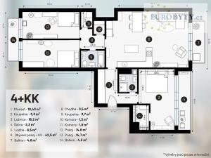 Pronájem bytu 4+kk, Praha - Podolí, Podolská, 133 m2