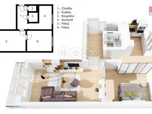 Prodej bytu 2+1, Krašlovice, 53 m2