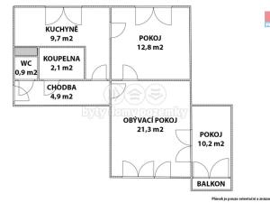 Prodej bytu 3+1, Adamov, Komenského, 63 m2