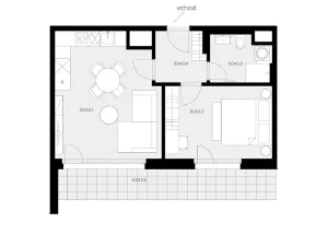 Pronájem bytu 2+kk, Praha - Stodůlky, Hábova, 57 m2