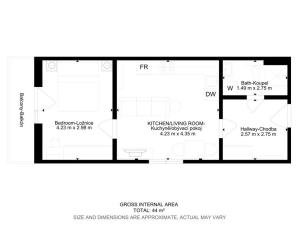 Pronájem bytu 2+kk, Praha - Kyje, Za černým mostem, 42 m2