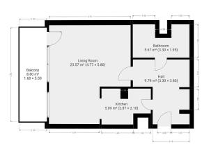 Pronájem bytu 1+kk, Praha - Bohnice, Zelenohorská, 43 m2
