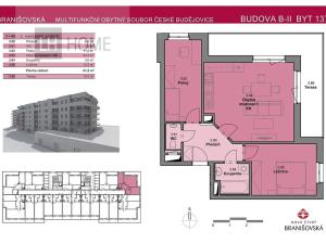 Prodej bytu 3+kk, České Budějovice, Branišovská, 61 m2