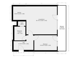 Pronájem bytu 2+kk, Praha - Kyje, Federova, 57 m2