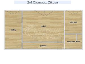 Prodej bytu 2+1, Olomouc - Nové Sady, Zikova, 43 m2