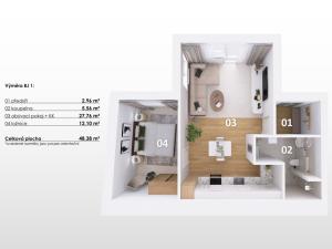 Prodej bytu 2+kk, Morašice, 49 m2