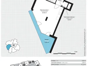 Pronájem bytu 1+kk, Praha - Žižkov, Ke kapslovně, 48 m2