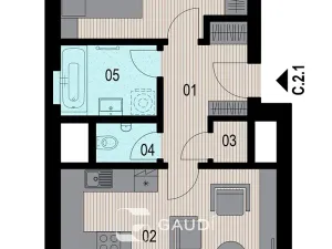 Prodej bytu 2+kk, Praha - Hrdlořezy, Mezitraťová, 52 m2