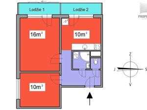 Pronájem bytu 2+1, Brno, Záhřebská, 46 m2
