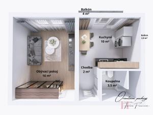 Pronájem bytu 1+1, Prostějov, Dolní, 35 m2