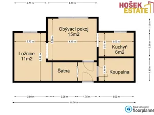 Prodej bytu 2+kk, Brno, Podbělová, 46 m2