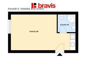 Pronájem kanceláře, Brno - Pisárky, Veslařská, 25 m2