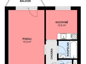 Pronájem bytu 1+1, Brno, Palackého třída, 35 m2