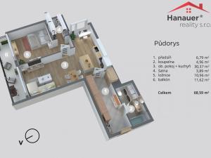 Prodej bytu 2+kk, Praha - Letňany, Pavla Beneše, 58 m2