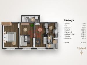 Pronájem bytu 2+1, Teplice, Alejní, 67 m2
