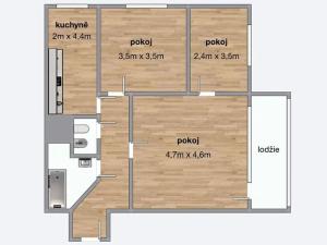 Pronájem bytu 3+1, Plzeň, Komenského, 72 m2