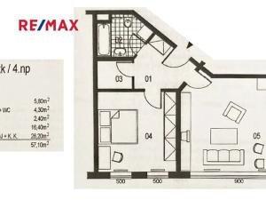 Prodej bytu 2+kk, Praha - Vršovice, Ruská, 57 m2