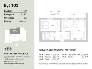 Prodej bytu 2+kk, Chlumec nad Cidlinou, Boženy Němcové, 58 m2