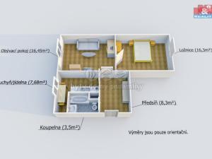 Pronájem bytu 2+1, Klatovy - Klatovy III, Pod Hůrkou, 54 m2