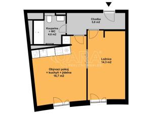 Pronájem bytu 2+kk, Statenice, Zelená, 44 m2