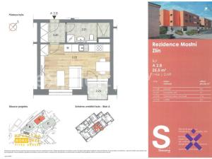 Pronájem bytu 1+kk, Zlín, Mostní, 25 m2