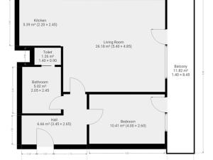 Pronájem bytu 2+kk, Praha - Kyje, Federova, 55 m2
