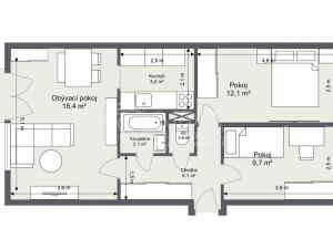 Prodej bytu 3+kk, Praha - Záběhlice, Bělčická, 51 m2