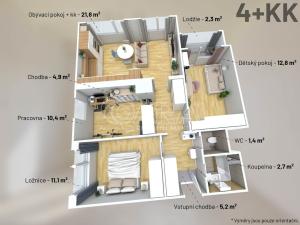 Prodej bytu 4+kk, Praha - Chodov, Blatenská, 72 m2