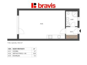 Prodej bytu 1+kk, Lipůvka, 40 m2