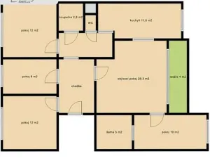 Pronájem bytu 5+1, Brno, Prušánecká, 97 m2