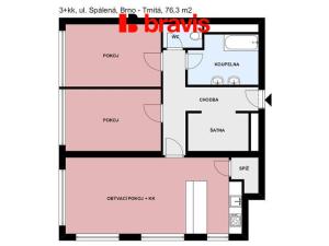 Pronájem bytu 3+kk, Brno, Spálená, 76 m2
