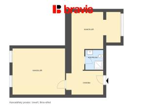 Pronájem kanceláře, Brno - Veveří, Veveří, 62 m2