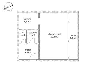 Prodej bytu 1+kk, Kladno - Kročehlavy, Francouzská, 38 m2