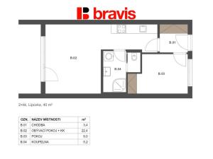 Prodej bytu 2+kk, Lipůvka, 40 m2
