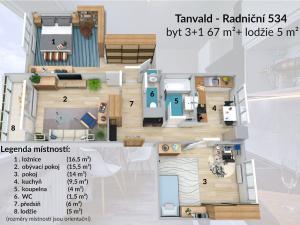 Pronájem bytu 3+1, Tanvald, Radniční, 65 m2