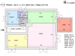 Pronájem bytu 2+1, Karlovy Vary - Doubí, Lesní, 63 m2