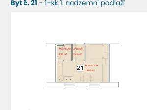 Pronájem bytu 1+kk, Staré Hradiště, U Pošty, 24 m2